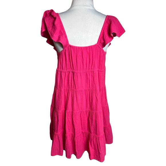 XIRENA Sonnet Shirred Minidress pink raspberry Sz S - Picture 4 of 8